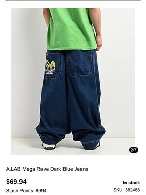 Zumiez Alab Boys Wide Leg Blue Denim Jeans